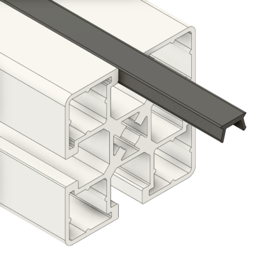 MODULAR SOLUTIONS PVC COVER PROFILE<br>SHALLOW, BLACK, 2M
